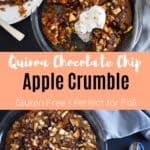 Gluten Free Apple Crisp in skillet with text overlay | Bucket List Tummy