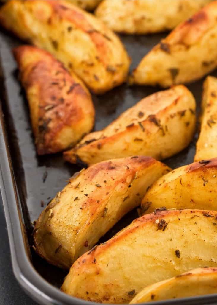 potatoes on baking sheet | Bucket List Tummy