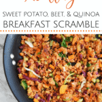 sweet potato beet and quinoa in a skillet