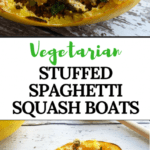Stuffed spaghetti squash with text overlay | Bucket List Tummy