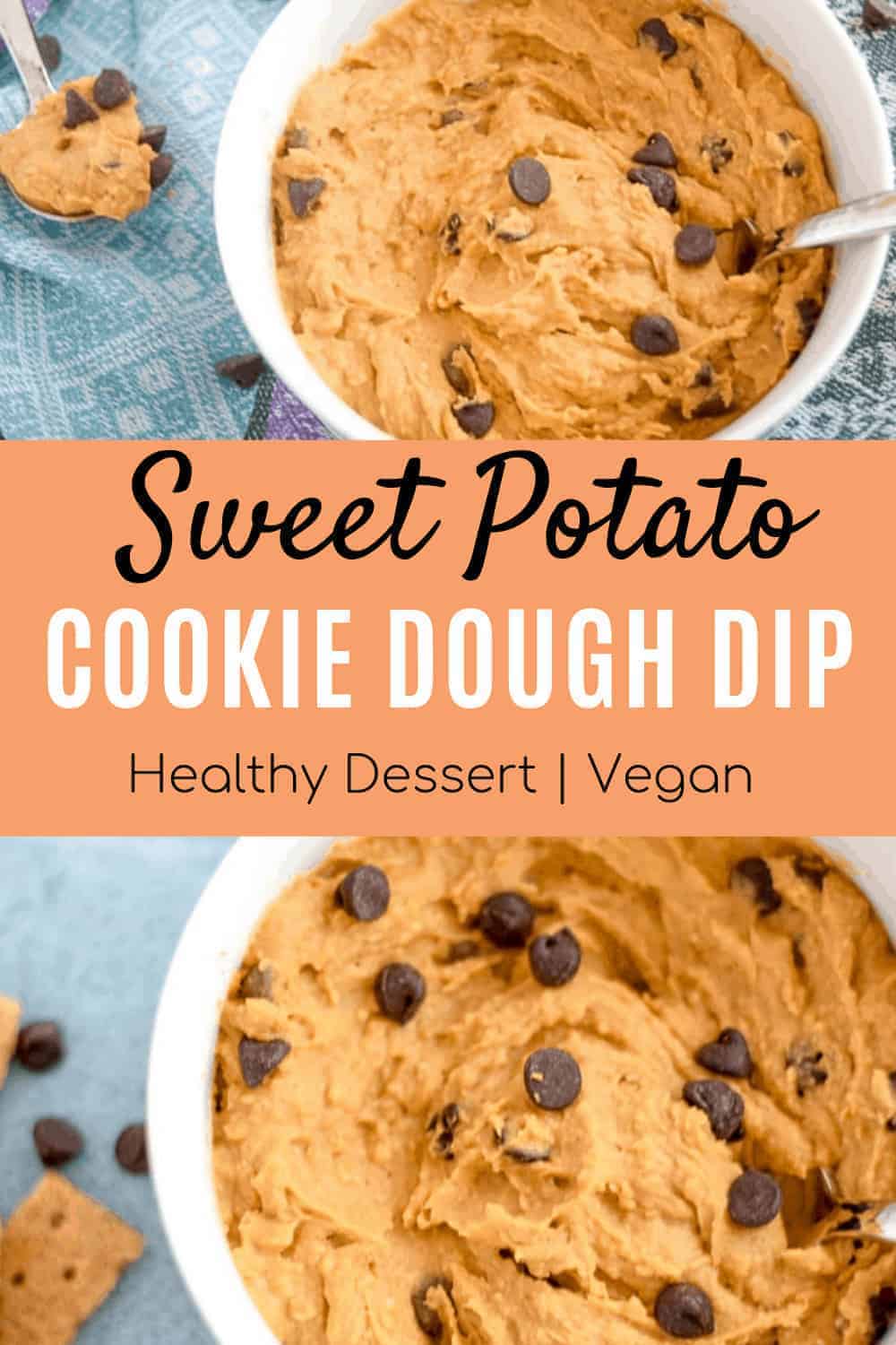 Vegan cookie dough dip with text overlay | Bucket list Tummy