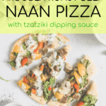 Roast beef naan pizza split apart with text overlay | Bucket List Tummy