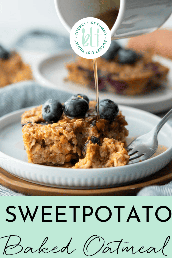sweet potato oatmeal bake with text overlay