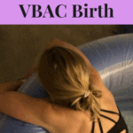 leaning over birth tub during labor
