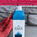 drink simple maple water carton with running shoes and text overlay