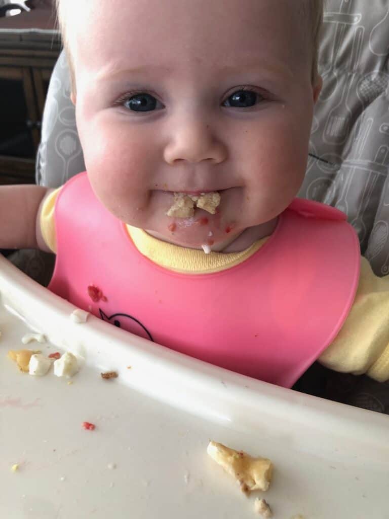 baby led weaning with baby in high chair