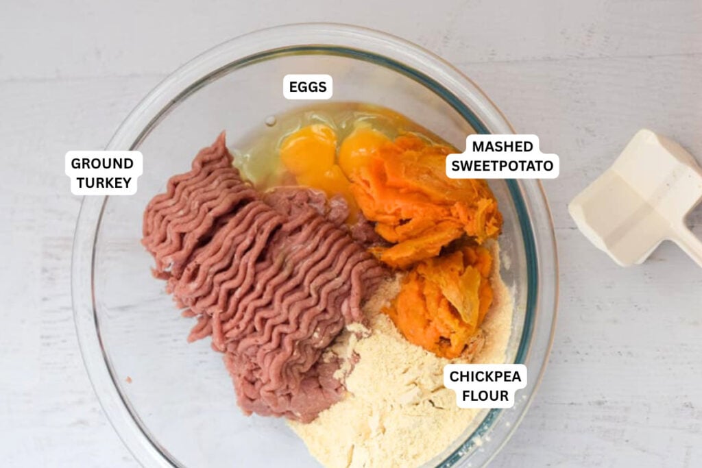 labeled ingredients for baby led weaning meatballs