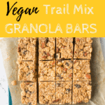 vegan trail mix bars with text overlay