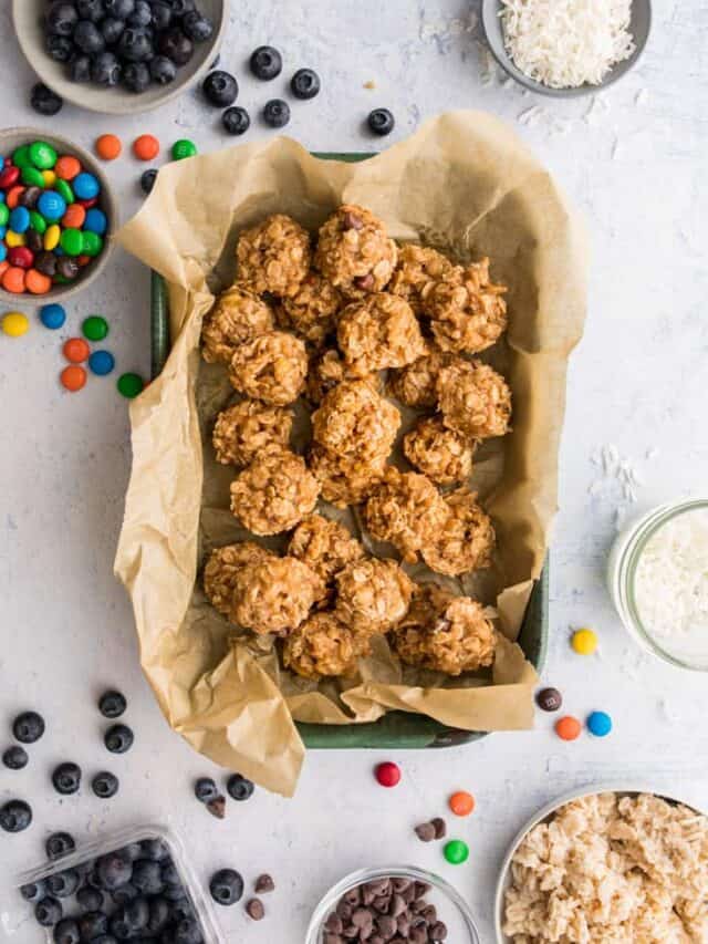 leftover oatmeal cookies on baking sheet with toppings