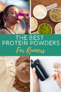pinterest graphic of different protein powders