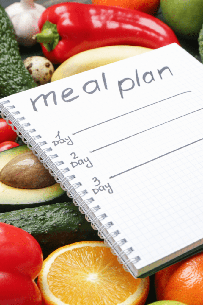 Notepad to write down weekly meal plan