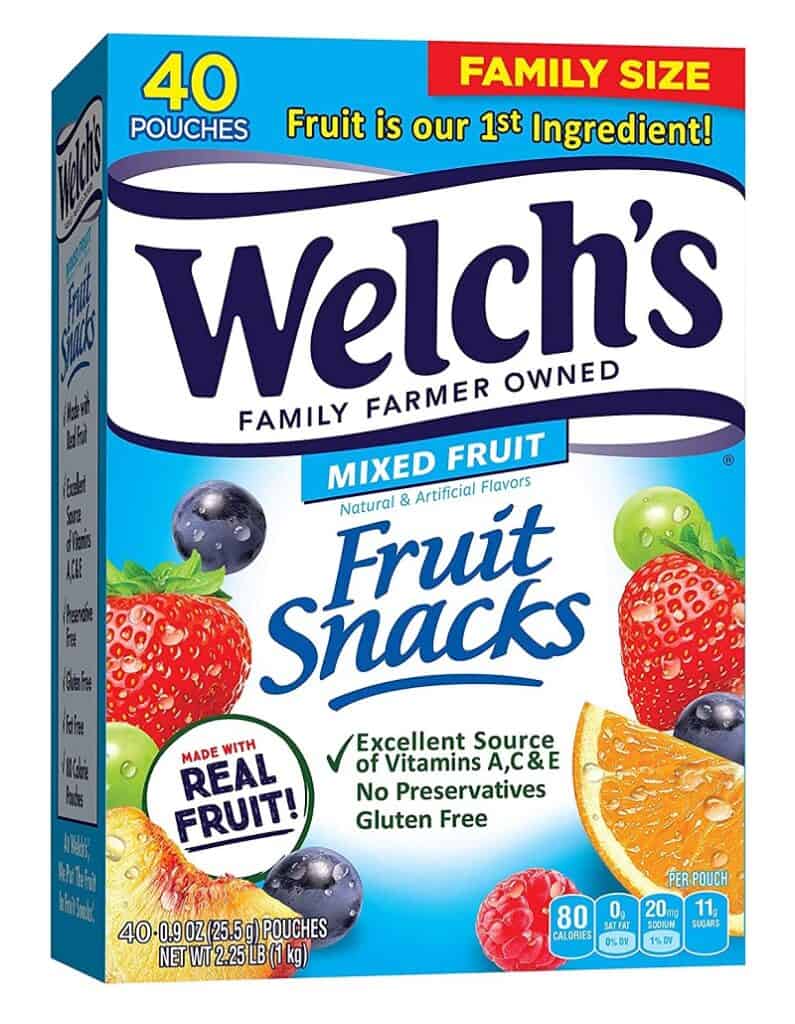 Welch fruit snacks box