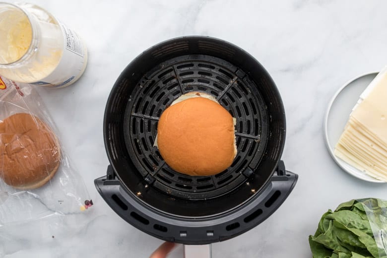 bun cooking in air fryer