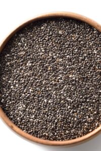 bowl of black chia seeds
