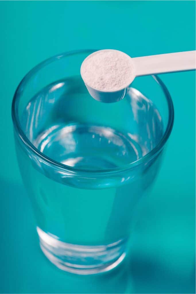 electrolyte powder mixed in water