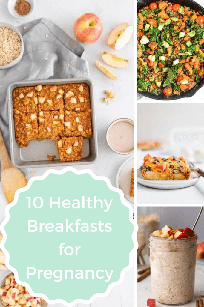 healthy pregnancy breakfasts collage