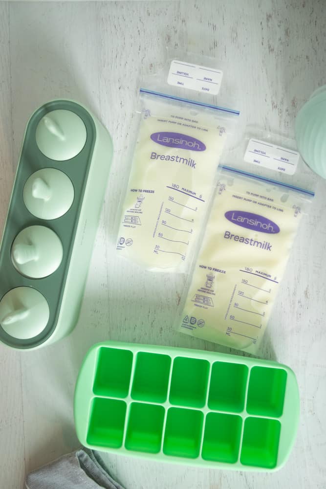 breastmilk popsicles with ice cube tray