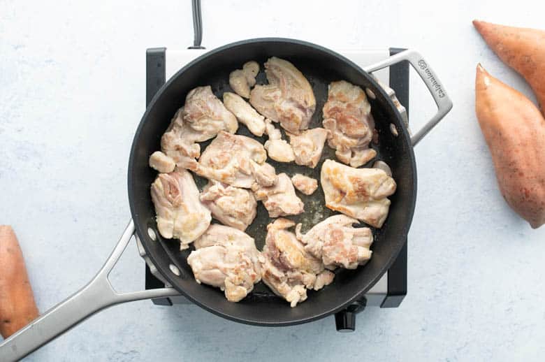 chicken thighs on stove
