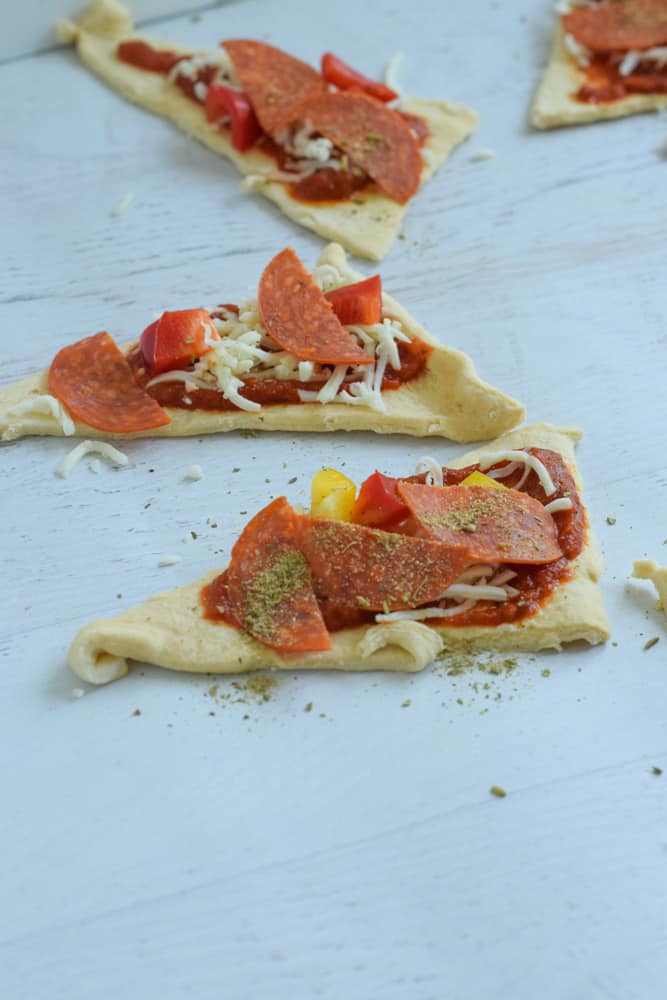 crescent dough with pizza toppings