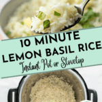 cooked fluffy lemon rice in instant pot