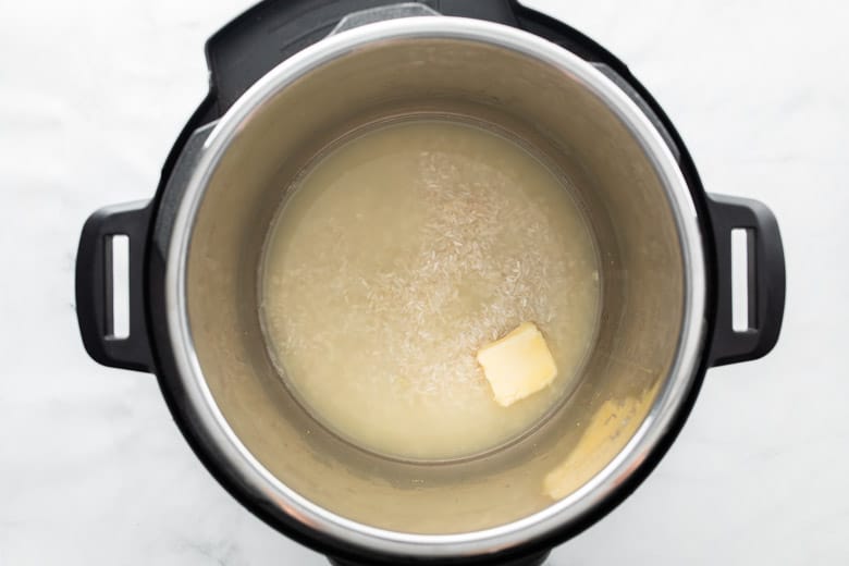 making lemon basil rice in instant pot