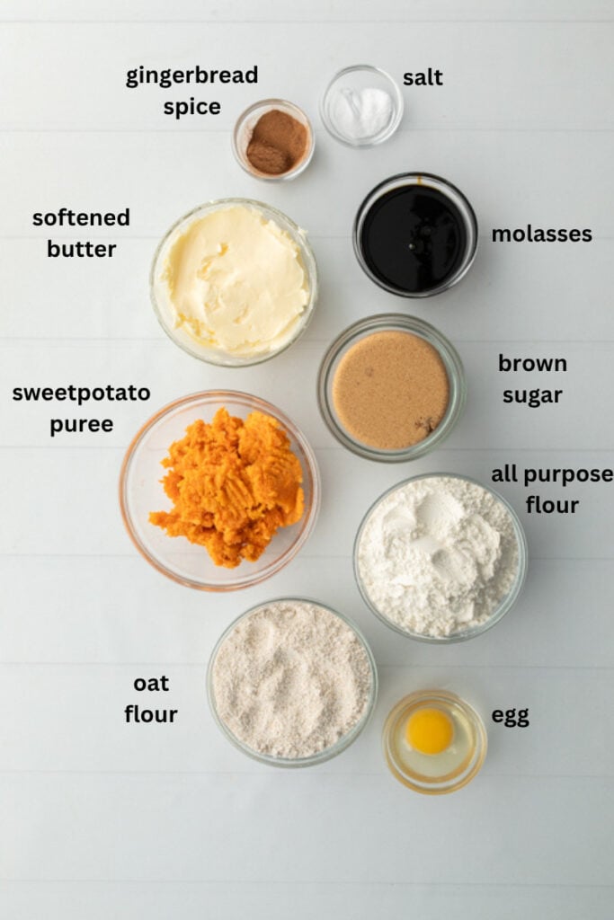 ingredients for healthy gingerbread cookies