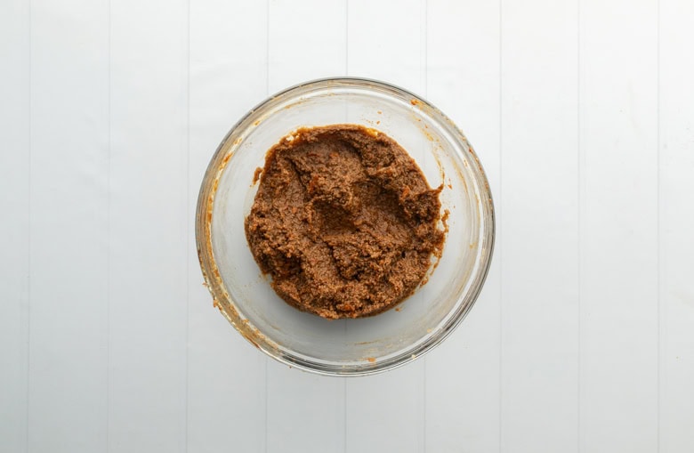 wet ingredients mixed for gingerbread cookies