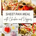 pinterest graphic for sheet pan meal with chicken and veggies