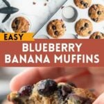 pinterest graphic for blueberry banana muffins