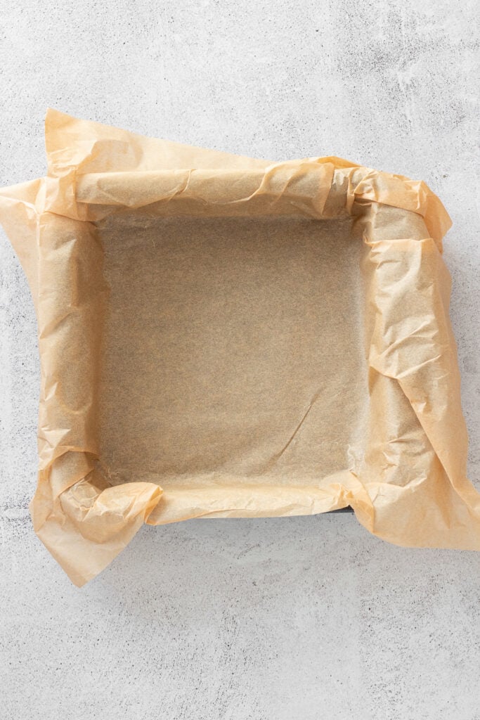 baking sheet with parchment paper folded over