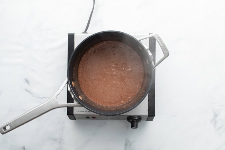 thickening chocolate mixture for chocolate popsicles