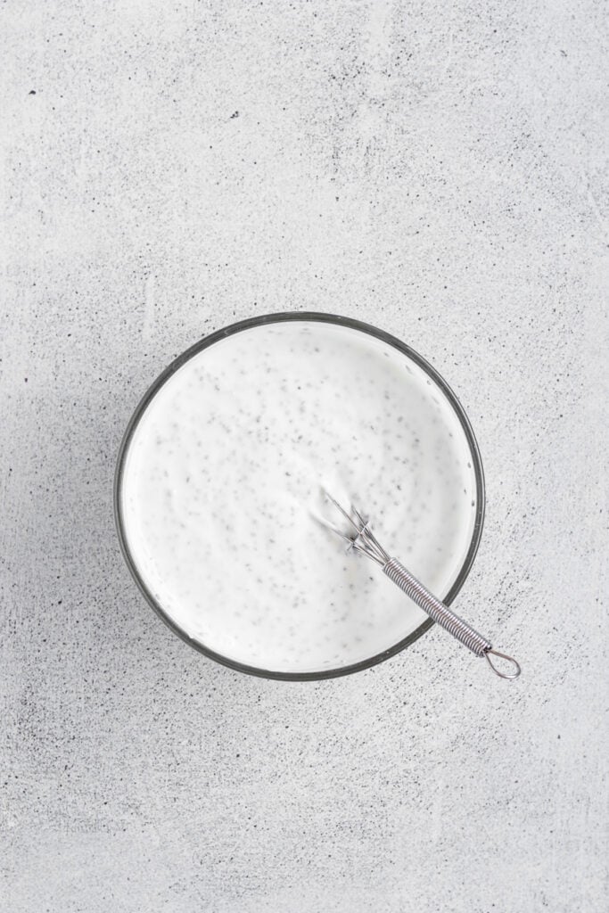clear bowl with yogurt and chia seeds