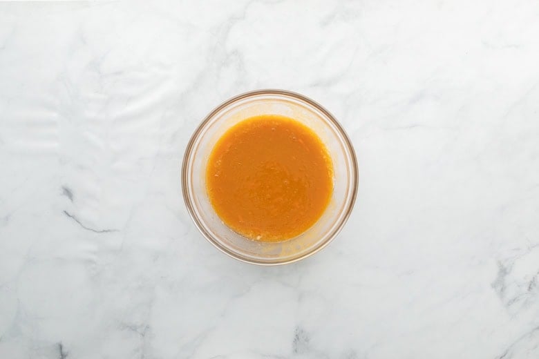 wet ingredients for pumpkin and carrot muffins
