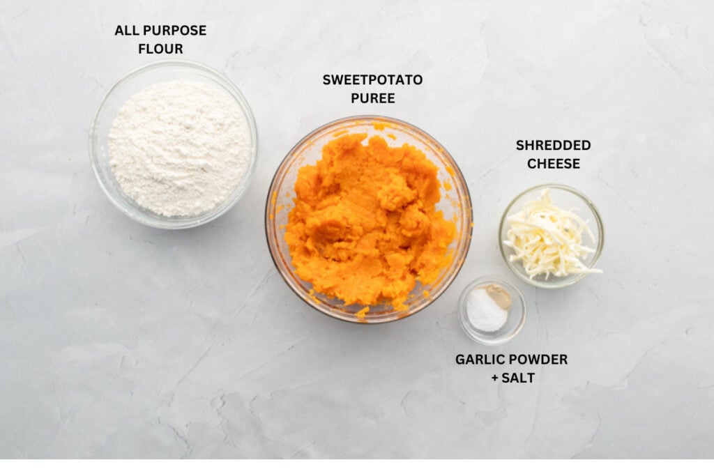 labeled ingredients for sweetpotato naan bread