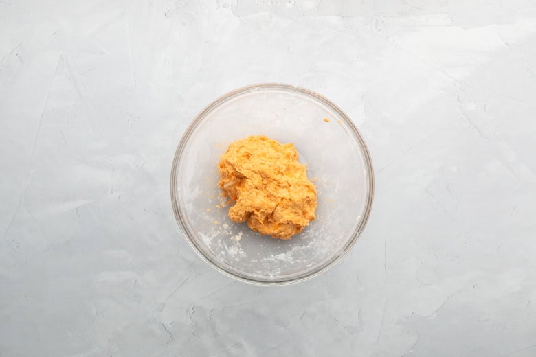 ingredients in bowl for flatbread